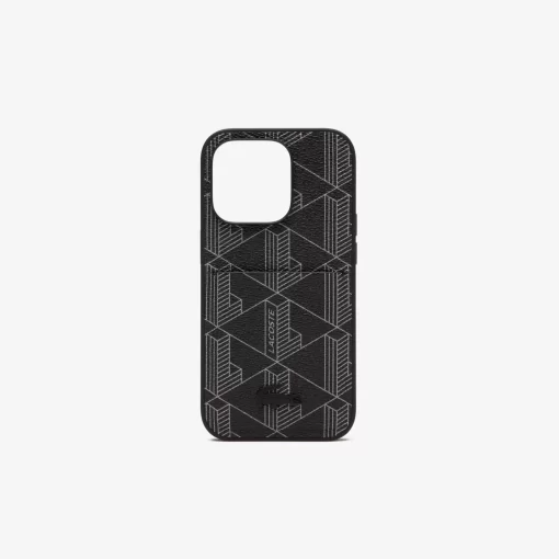 Lacoste Iphone Cases>Iphone 14 Pro-Hulle The Blend Mit Croc Aufdruck Monogram Noir Gris H45