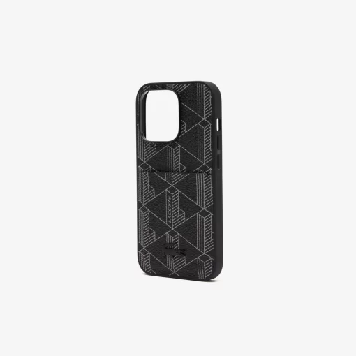 Lacoste Iphone Cases>Iphone 14 Pro-Hulle The Blend Mit Croc Aufdruck Monogram Noir Gris H45