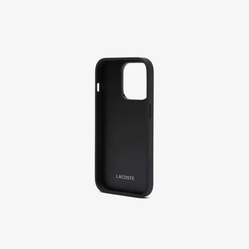 Lacoste Iphone Cases>Iphone 14 Pro-Hulle The Blend Mit Croc Aufdruck Monogram Noir Gris H45