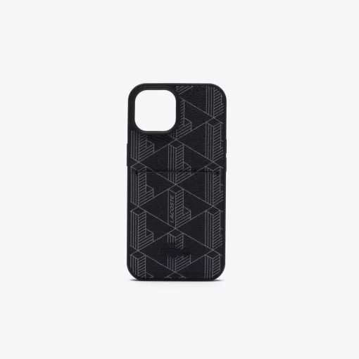 Lacoste Iphone Cases>Iphone 15 Hulle The Blend Mit Croc Aufdruck Monogram Noir Gris H45