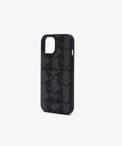 Lacoste Iphone Cases>Iphone 15 Hulle The Blend Mit Croc Aufdruck Monogram Noir Gris H45