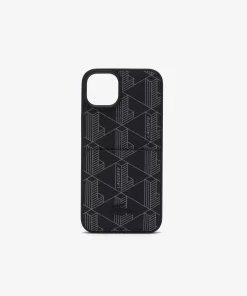 Lacoste Iphone Cases>Iphone 15 Max Hulle The Blend Mit Croc Aufdruck Monogram Noir Gris H45