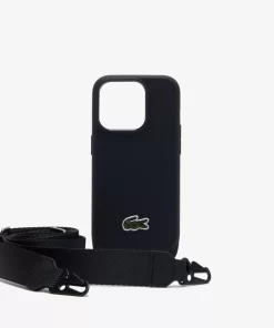 Lacoste Iphone Cases>Iphone 15 Pro Hulle Mit Croc-Applikation Black 000