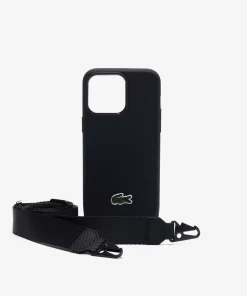 Lacoste Iphone Cases>Iphone 15 Pro Max Hulle Mit Krokodil-Applikation Black 000