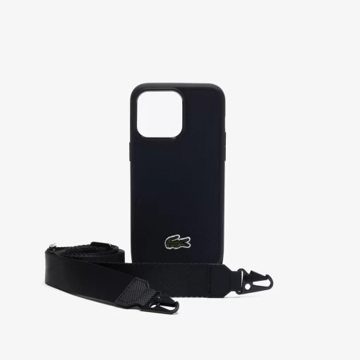 Lacoste Iphone Cases>Iphone 15 Pro Max Hulle Mit Krokodil-Applikation Black 000