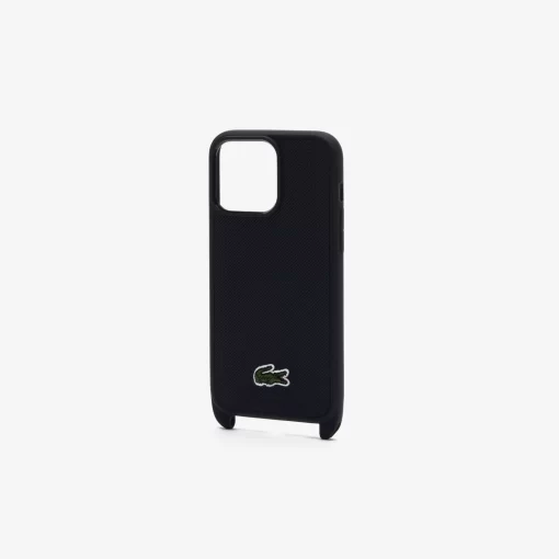 Lacoste Iphone Cases>Iphone 15 Pro Max Hulle Mit Krokodil-Applikation Black 000