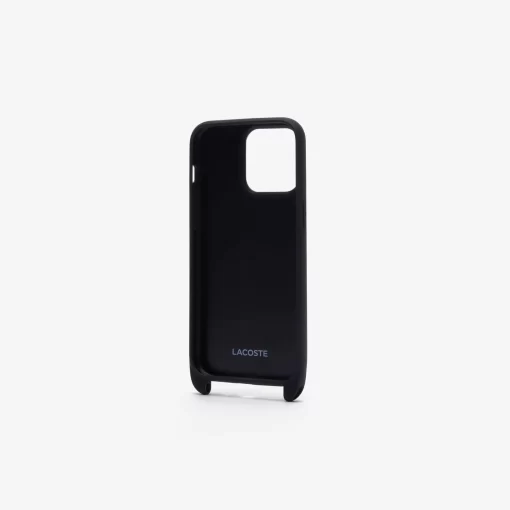 Lacoste Iphone Cases>Iphone 15 Pro Max Hulle Mit Krokodil-Applikation Black 000