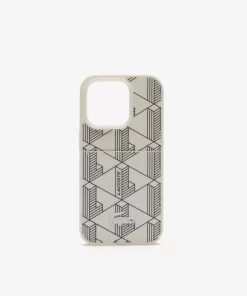 Lacoste Iphone Cases>Iphone 15 Pro-Hulle The Blend Mit Croc Aufdruck Farine Sinople F89