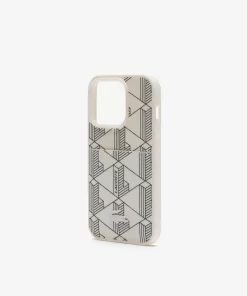 Lacoste Iphone Cases>Iphone 15 Pro-Hulle The Blend Mit Croc Aufdruck Farine Sinople F89