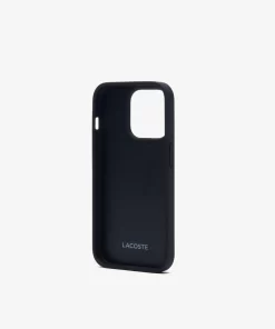 Lacoste Iphone Cases>Iphone 15 Pro-Hulle The Blend Mit Croc Aufdruck Monogram Noir Gris H45