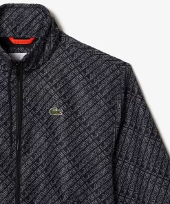 Lacoste Jacken & Mäntel>Jacke Mit Stehkragen Und Monogramm-Aufdruck Schwarz 031