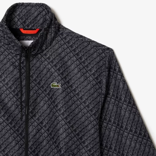 Lacoste Jacken & Mäntel>Jacke Mit Stehkragen Und Monogramm-Aufdruck Schwarz 031