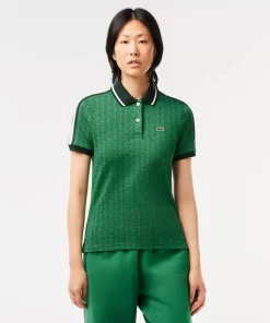 Lacoste Poloshirts>Jacquard-Poloshirt Mit -Monogramm Grun Qij