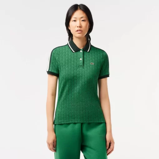 Lacoste Poloshirts>Jacquard-Poloshirt Mit -Monogramm Grun Qij