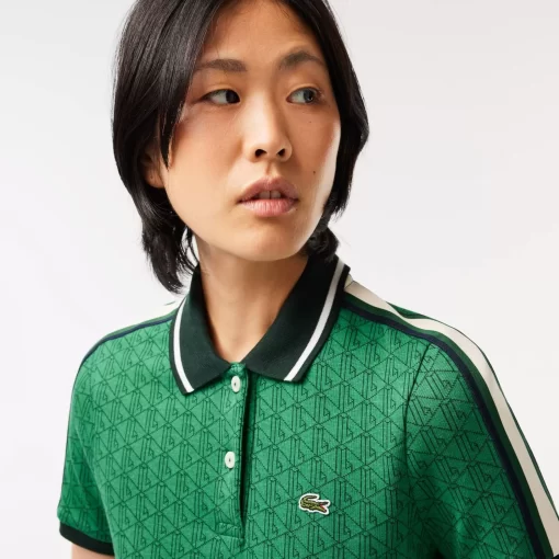 Lacoste Poloshirts>Jacquard-Poloshirt Mit -Monogramm Grun Qij