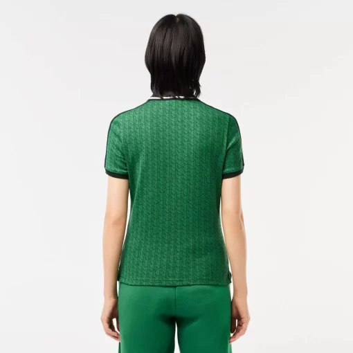 Lacoste Poloshirts>Jacquard-Poloshirt Mit -Monogramm Grun Qij