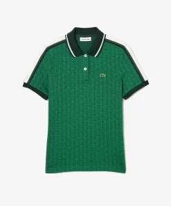 Lacoste Poloshirts>Jacquard-Poloshirt Mit -Monogramm Grun Qij