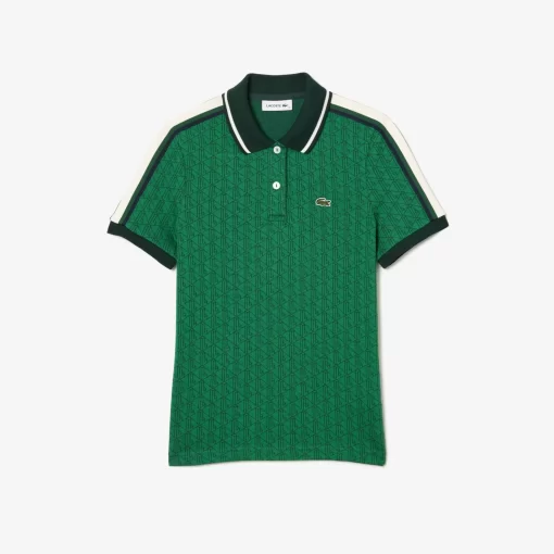 Lacoste Poloshirts>Jacquard-Poloshirt Mit -Monogramm Grun Qij