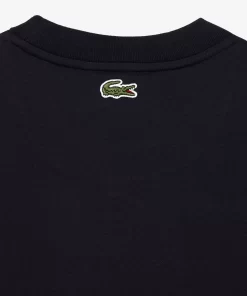 Lacoste T-Shirts>Jersey T-Shirt Mit Stepp-Aufnaher Navy Blau Hde