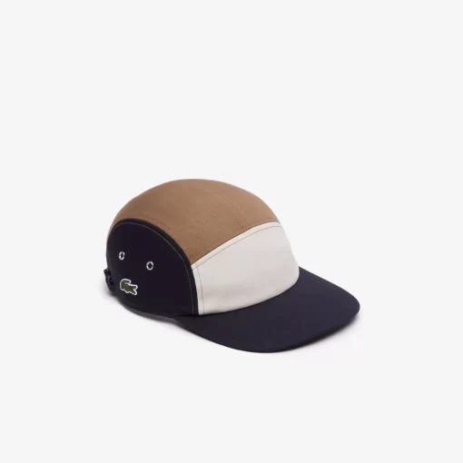 Lacoste Caps & Hüte>Jockey-Kappe Aus Baumwoll-Twill Mit Colourblock Navy Blau / Braun / Weis Rhi