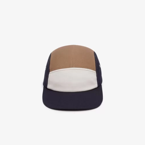 Lacoste Caps & Hüte>Jockey-Kappe Aus Baumwoll-Twill Mit Colourblock Navy Blau / Braun / Weis Rhi