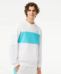 Lacoste Sweatshirts>Jogger Colourblock-Sweatshirt Mit 3D Aufdruck Weis / Blau Ri6