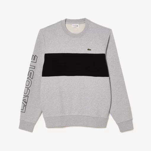 Lacoste Sweatshirts>Jogger Colourblock-Sweatshirt Mit 3D Aufdruck Heidekraut Grau / Schwarz 80P