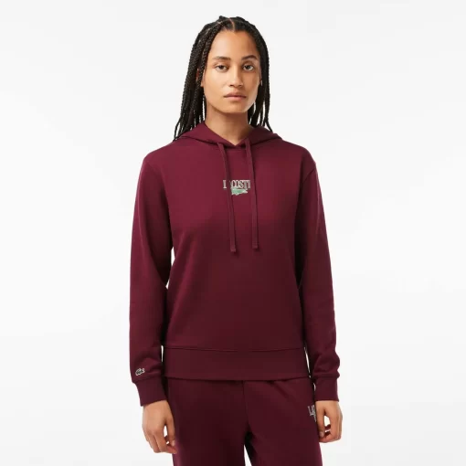 Lacoste Sweatshirts>Jogger Hoodie Mit -Aufdruck Burgunder Yup