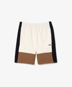 Lacoste Hosen & Shorts>Jogger Shorts Aus Aufgerautem Fleece Mit Colourblock Weis / Braun / Navy Blau Ri2