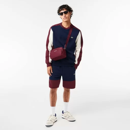 Lacoste Hosen & Shorts>Jogger Shorts Aus Aufgerautem Fleece Mit Colourblock Navy Blau / Burgunder / Weis Pig