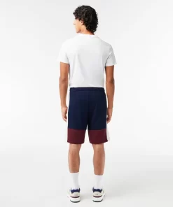 Lacoste Hosen & Shorts>Jogger Shorts Aus Aufgerautem Fleece Mit Colourblock Navy Blau / Burgunder / Weis Pig