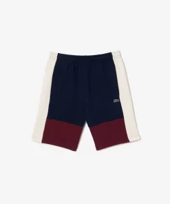 Lacoste Hosen & Shorts>Jogger Shorts Aus Aufgerautem Fleece Mit Colourblock Navy Blau / Burgunder / Weis Pig