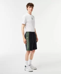 Lacoste Hosen & Shorts>Jogger Shorts Aus Ungerautem Fleece Mit Colourblock Navy Blau / Dunkelgrun Mi7