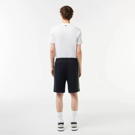 Lacoste Hosen & Shorts>Jogger Shorts Aus Ungerautem Fleece Mit Colourblock Navy Blau / Dunkelgrun Mi7