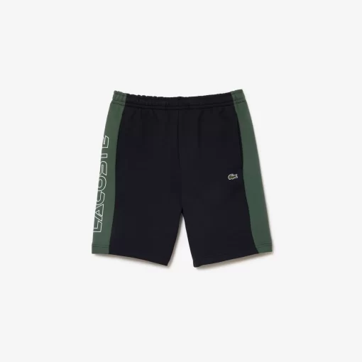 Lacoste Hosen & Shorts>Jogger Shorts Aus Ungerautem Fleece Mit Colourblock Navy Blau / Dunkelgrun Mi7