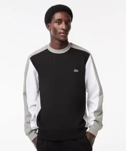 Lacoste Sweatshirts>Jogger Sweatshirt Aus Aufgerautem Fleece Mit Colourblock Schwarz / Heidekraut Grau / Weis Eqd