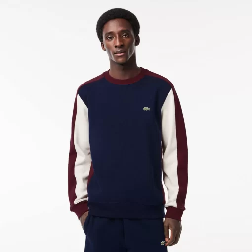 Lacoste Sweatshirts>Jogger Sweatshirt Aus Aufgerautem Fleece Mit Colourblock Navy Blau / Burgunder / Weis Pig