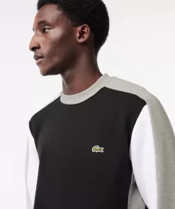 Lacoste Sweatshirts>Jogger Sweatshirt Aus Aufgerautem Fleece Mit Colourblock Schwarz / Heidekraut Grau / Weis Eqd