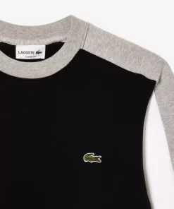 Lacoste Sweatshirts>Jogger Sweatshirt Aus Aufgerautem Fleece Mit Colourblock Schwarz / Heidekraut Grau / Weis Eqd