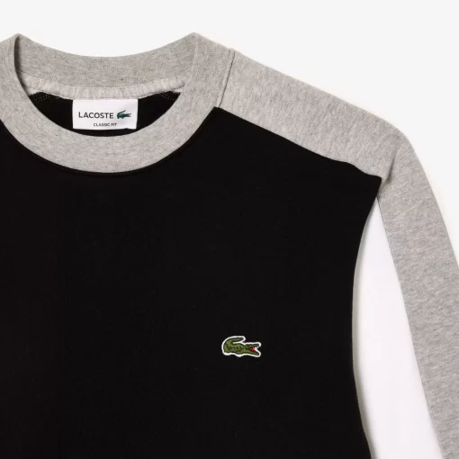 Lacoste Sweatshirts>Jogger Sweatshirt Aus Aufgerautem Fleece Mit Colourblock Schwarz / Heidekraut Grau / Weis Eqd