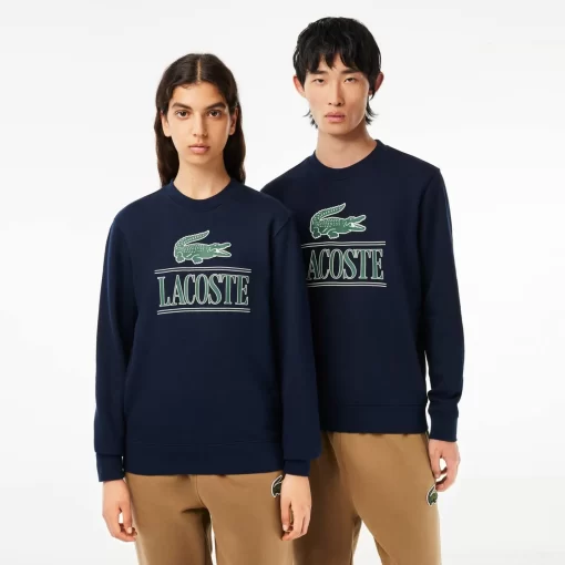 Lacoste Sweatshirts>Jogger Sweatshirt Aus Baumwoll-Fleece Mit Logo Navy Blau 166