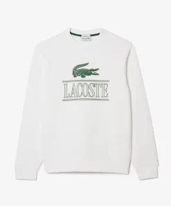 Lacoste Sweatshirts>Jogger Sweatshirt Aus Baumwoll-Fleece Mit Logo Weis 001