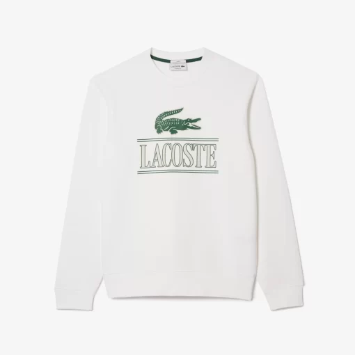 Lacoste Sweatshirts>Jogger Sweatshirt Aus Baumwoll-Fleece Mit Logo Weis 001