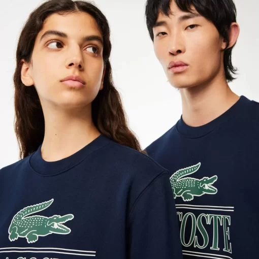 Lacoste Sweatshirts>Jogger Sweatshirt Aus Baumwoll-Fleece Mit Logo Navy Blau 166