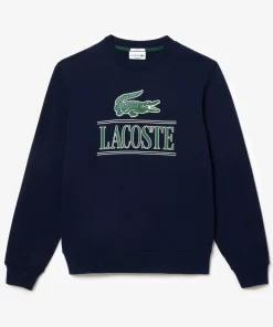 Lacoste Sweatshirts>Jogger Sweatshirt Aus Baumwoll-Fleece Mit Logo Navy Blau 166