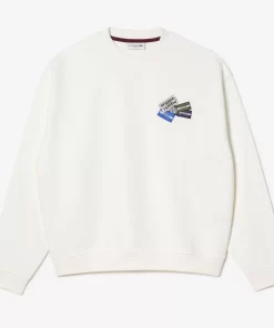 Lacoste Sweatshirts>Jogger-Sweatshirt Aus Baumwolle Mit Aufnaher Weis 70V