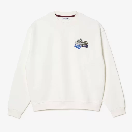 Lacoste Sweatshirts>Jogger-Sweatshirt Aus Baumwolle Mit Aufnaher Weis 70V