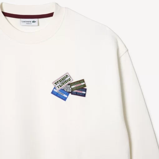 Lacoste Sweatshirts>Jogger-Sweatshirt Aus Baumwolle Mit Aufnaher Weis 70V