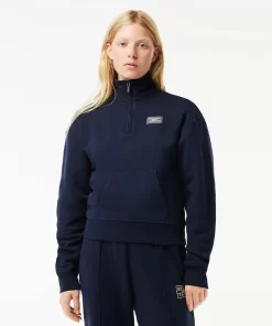 Lacoste Sweatshirts>Jogger-Sweatshirt Aus Fleece Mit Stehkragen Navy Blau 166