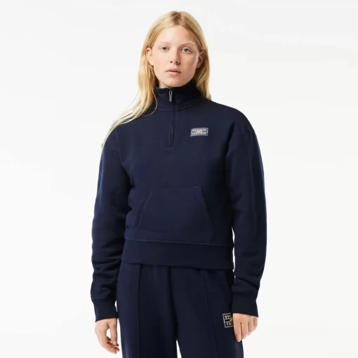 Lacoste Sweatshirts>Jogger-Sweatshirt Aus Fleece Mit Stehkragen Navy Blau 166